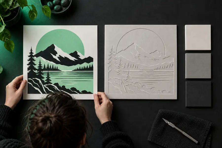 Illustration source plane préparée pour la conversion